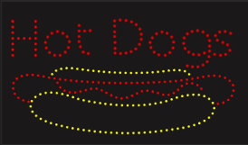 LED-skylt Hot Dogs