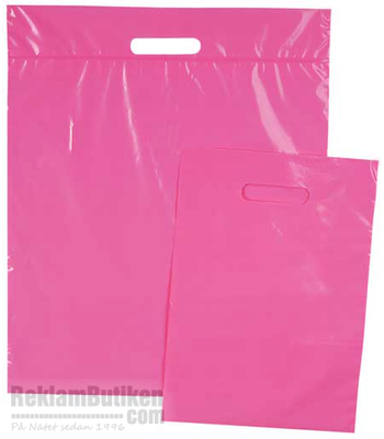 Rosa plastkasse LDPE
