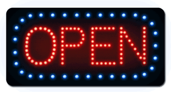 LED-skylt OPEN